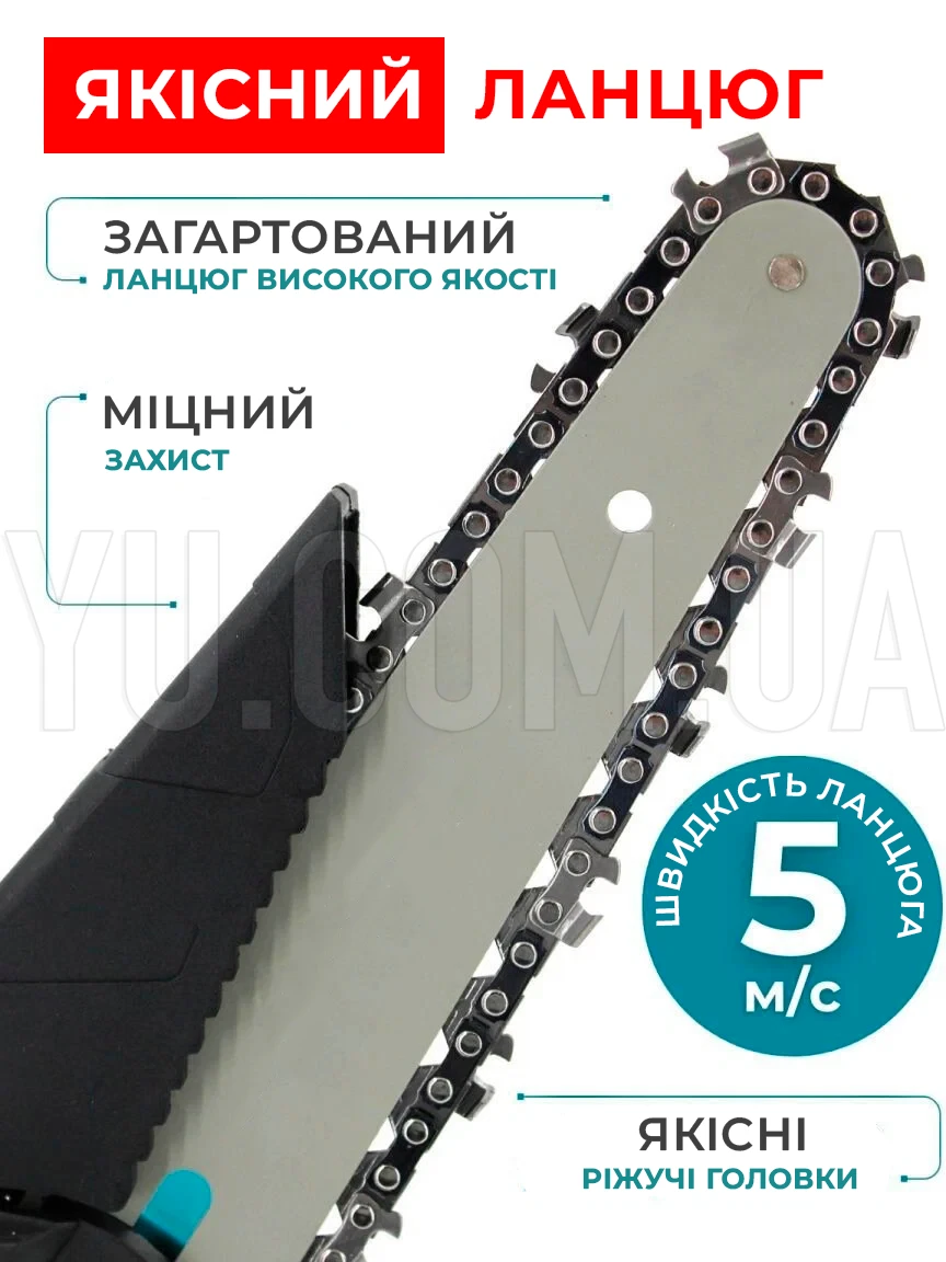 Аккумуляторная цепная мини пила 4 дюйма (10.16см) 24Vf  в кейсе - 2 аккумулятора, очки, инструменты